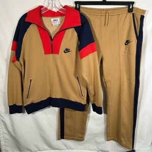 VTG 70s/80s Nike Men’s Large Track Suit 1/2 Zip Pullover Sweatshirt With Pants